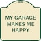 Signmission My Garage Makes Me Happy Heavy-Gauge Aluminum Architectural Sign A-DES-TG-1818-23866 - alternate 1